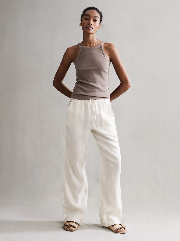 Reiss Dark Grey Louisa Crew Neck Ribbed Cami Vest Top - Image 3 of 7