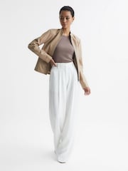 Reiss Dark Grey Louisa Crew Neck Ribbed Cami Vest Top - Image 6 of 7