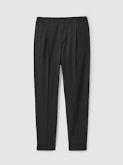 Reiss Charcoal Brighton Relaxed Drawstring Trousers with Turn-Ups - Image 2 of 5
