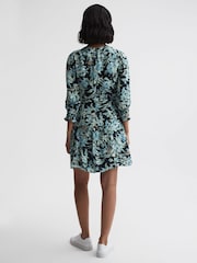 Reiss Navy/Blue Annie Floral Print Mini Dress - Image 1 of 7