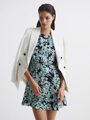 Reiss Navy/Blue Annie Floral Print Mini Dress - Image 7 of 7