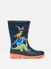 Joules Boys' Navy Dinosaur Printed Wellies - Image 1 of 5