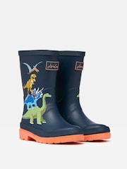 Joules Boys' Navy Dinosaur Printed Wellies - Image 2 of 5