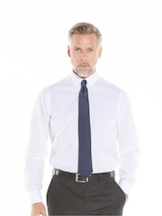 Savile Row Company Slim Fit 100% Cotton Pin Collar Double Cuff White Shirt - Image 1 of 5