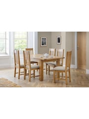 Julian Bowen Brown Astoria Extending 6 Seater Dining Table And Hereford Chairs Set - Image 1 of 4