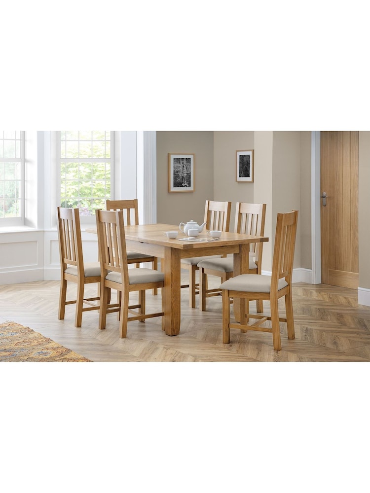Julian Bowen Brown Astoria Extending 6 Seater Dining Table And Hereford Chairs Set - Image 1 of 4
