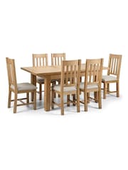 Julian Bowen Brown Astoria Extending 6 Seater Dining Table And Hereford Chairs Set - Image 2 of 4