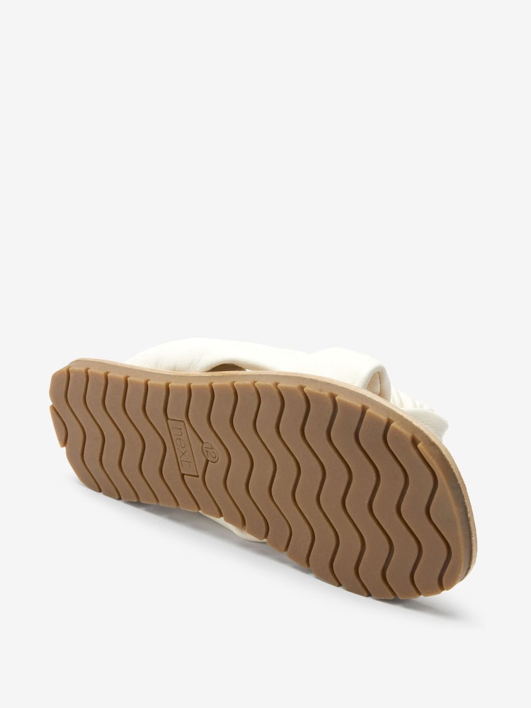 White Leather Knotted Sandals - Image 5 of 5