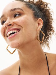 Gold Tone Organic Hoop Earrings - Image 1 of 3