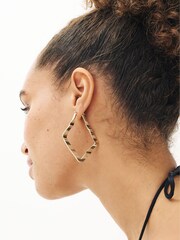 Gold Tone Organic Hoop Earrings - Image 2 of 3
