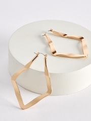 Gold Tone Organic Hoop Earrings - Image 3 of 3