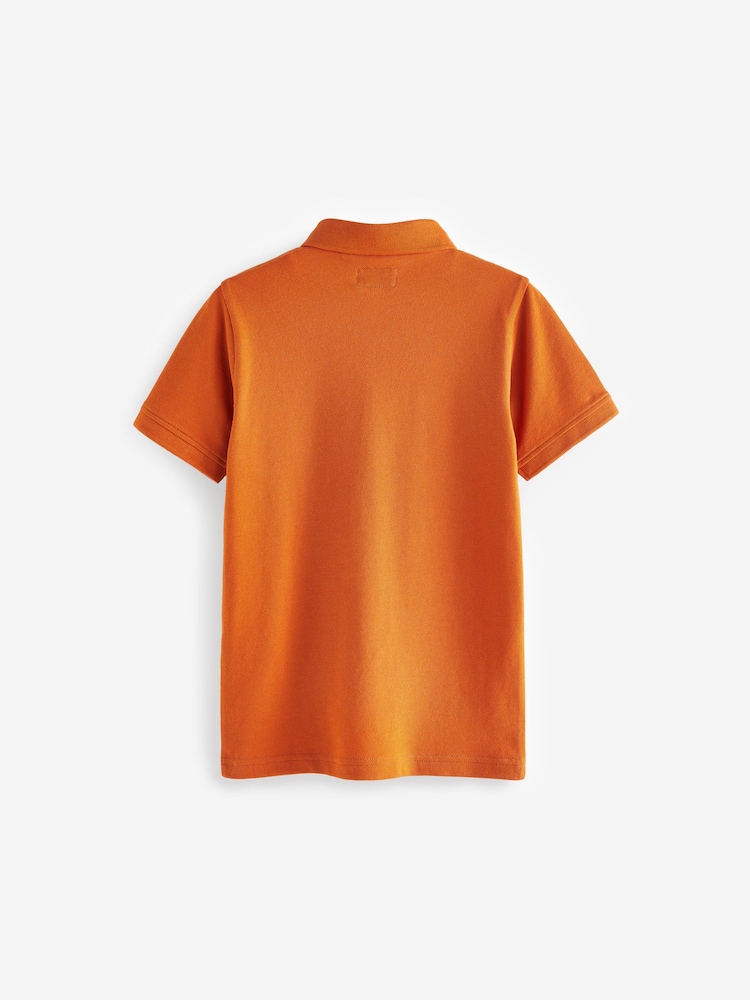 Burnt Orange Short Sleeve Polo Shirt (3-16yrs) - Image 2 of 2