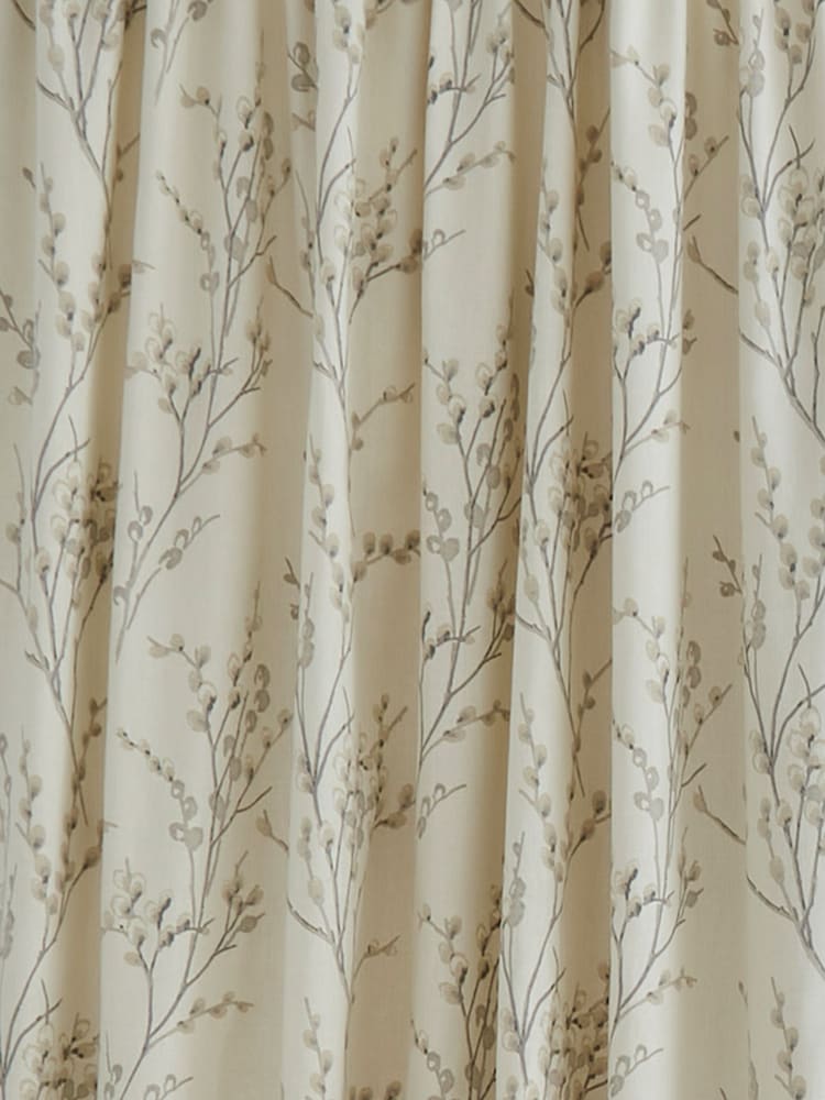 Laura Ashley Natural Pussy Willow Lined 100% Cotton Eyelet Curtains - Image 3 of 3