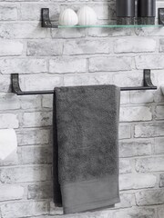 Lloyd Pascal Black Sparkle Matt Black Towel Rail - Image 1 of 4