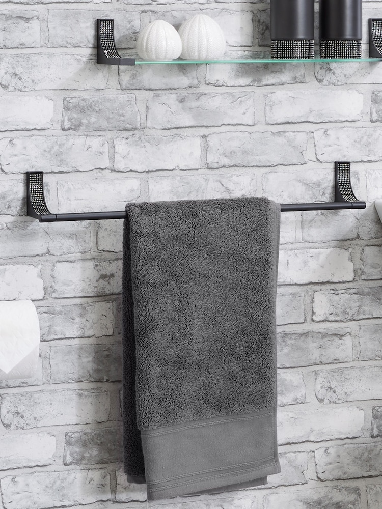 Lloyd Pascal Black Sparkle Matt Black Towel Rail - Image 1 of 4