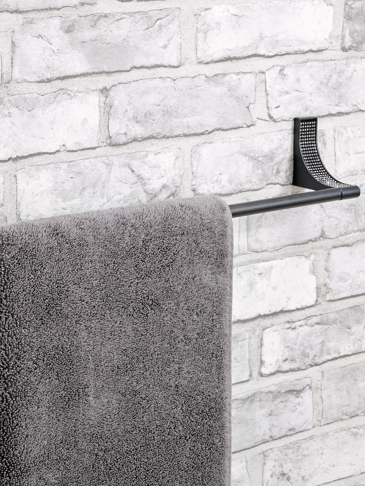 Lloyd Pascal Black Sparkle Matt Black Towel Rail - Image 2 of 4
