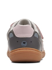 Clarks Pink Combi Flash Print K F Fit Shoes - Image 6 of 7