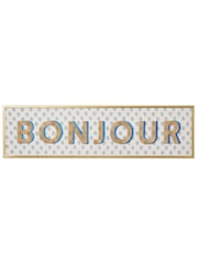 Oliver Bonas Blue Bonjour Beaded Cotton Wall Art - Image 4 of 4