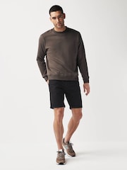 Black Straight Fit Stretch Denim Shorts - Image 2 of 8