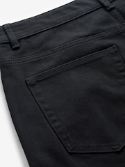 Black Straight Fit Stretch Denim Shorts - Image 6 of 8