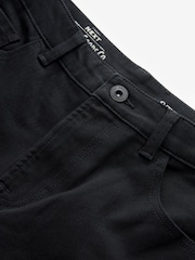 Black Straight Fit Stretch Denim Shorts - Image 8 of 8