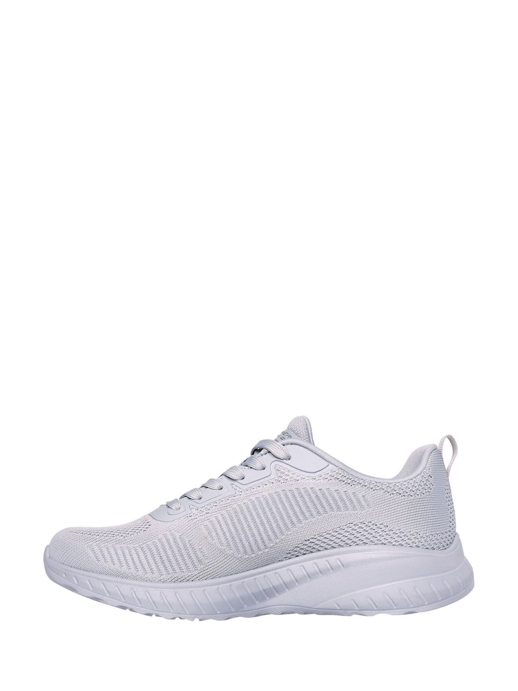 Skechers Grey Wide Fit Womens Bobs Squad Chaos Face Off Trainers - Image 2 of 5