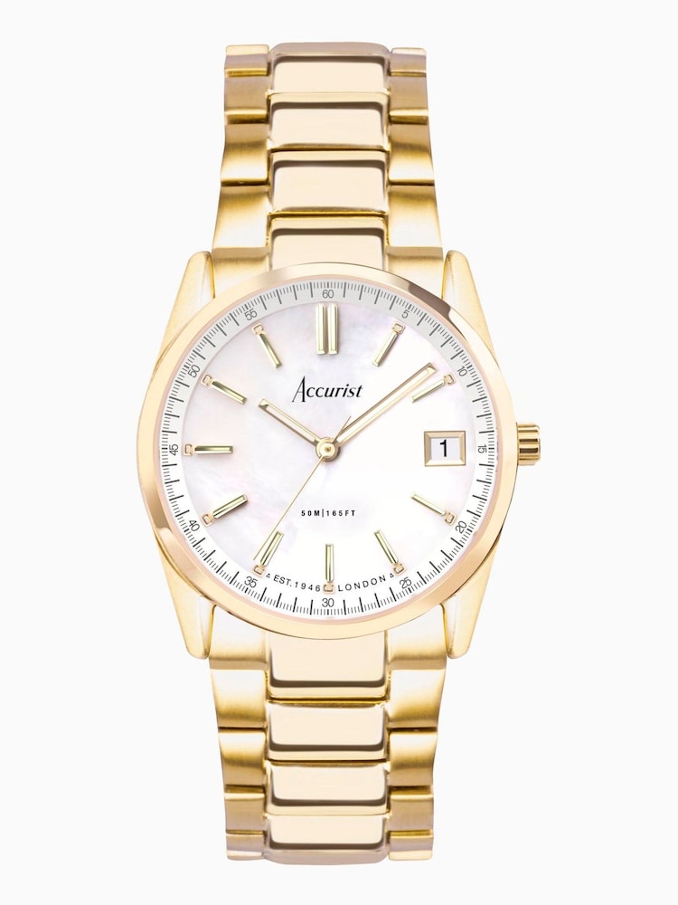Accurist Womens Gold Plated Everyday Stainless Steel Bracelet Analogue Watch - Image 1 of 7