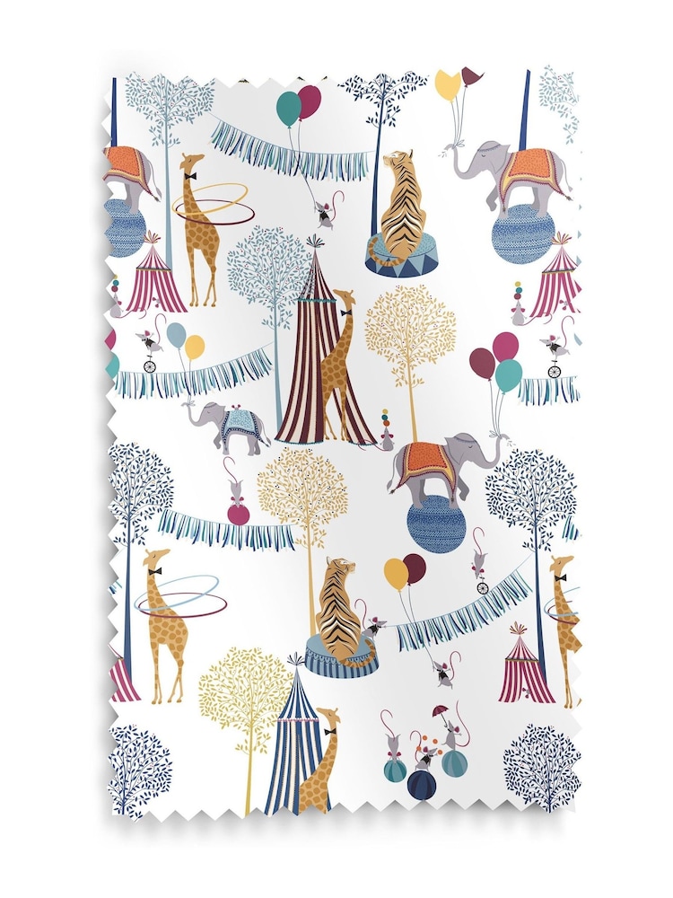 Sara Miller White Circus Made To Measure 100% Cotton Curtains - Image 6 of 6