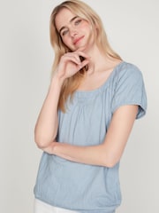 M&co Gypsy Top mit Lochstickerei, Blau - Bild 4 von 6