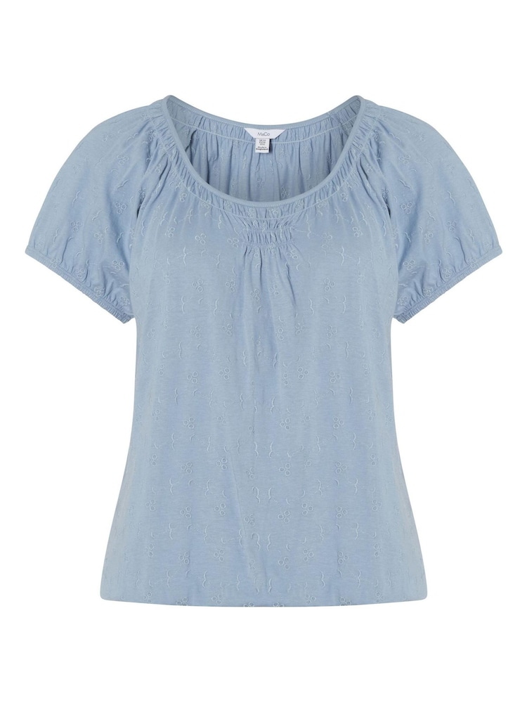 M&co Gypsy Top mit Lochstickerei, Blau - Bild 6 von 6