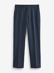 Navy Blue Slim Machine Washable Plain Front Smart Trousers - Image 4 of 7