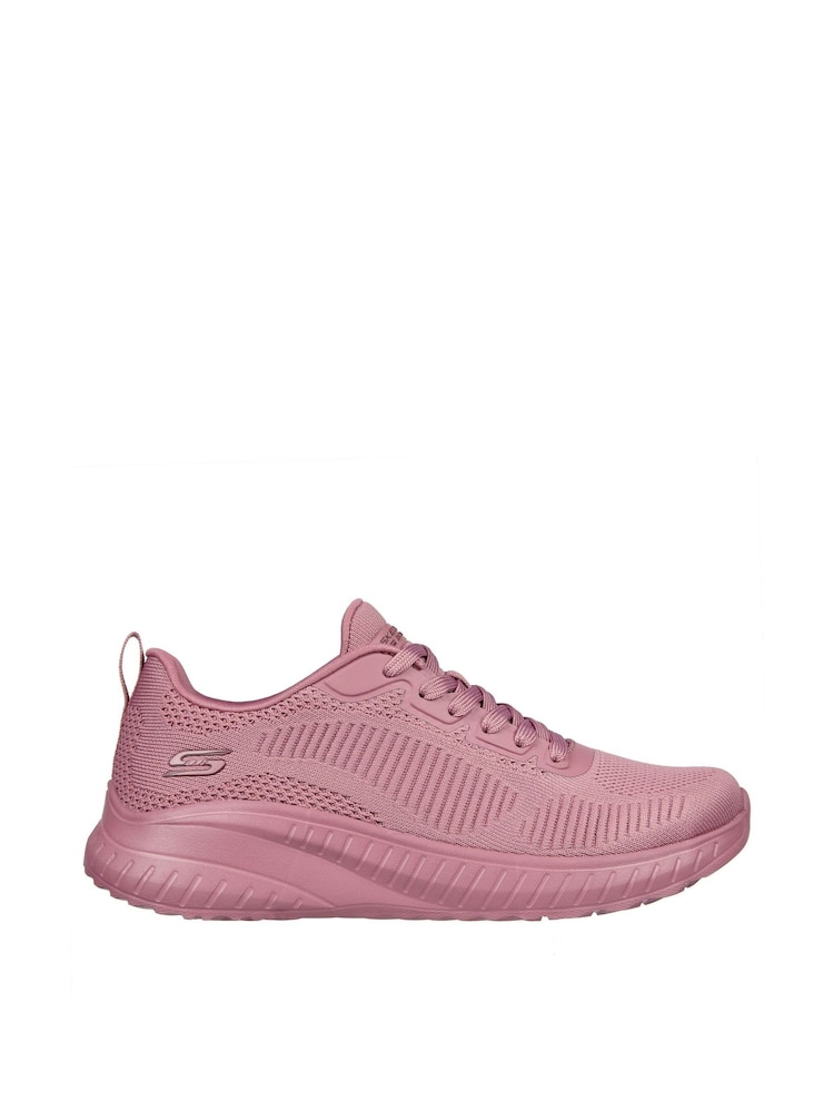 Skechers Pink Wide Fit Womens Bobs Squad Chaos Face Off Trainers - Image 1 of 4