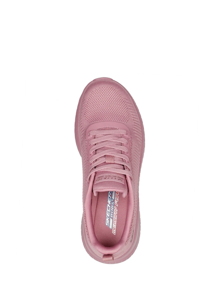 Skechers Pink Wide Fit Womens Bobs Squad Chaos Face Off Trainers - Image 3 of 4