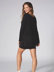 Pineapple Black Jersey Long Sleeve Mesh Hem Top - Image 2 of 4