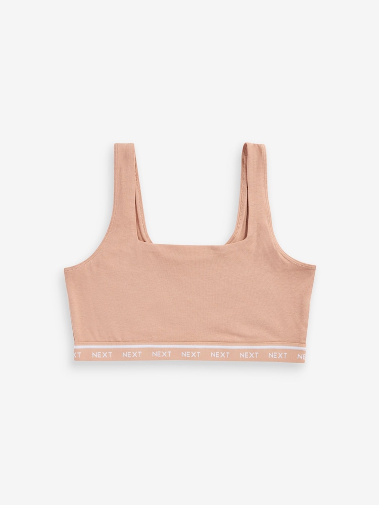 Black/Cream/Praline Nude Cotton Ultimate Comfort Crop Tops 3 Pack - Image 10 of 10