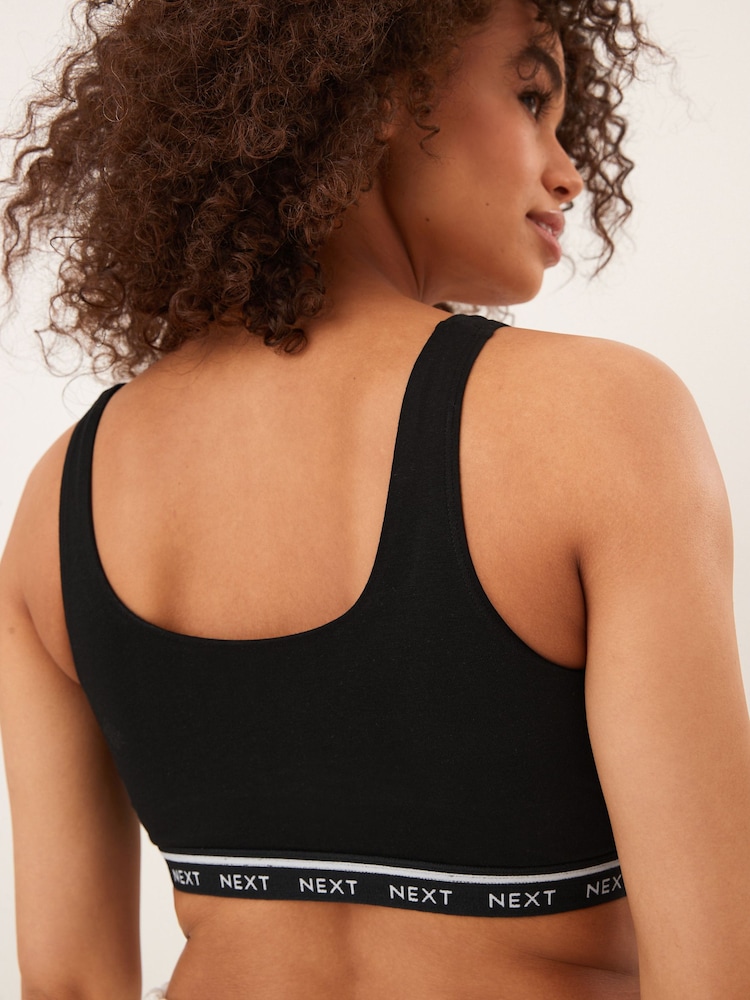 Black/Cream/Praline Nude Cotton Ultimate Comfort Crop Tops 3 Pack - Image 4 of 10
