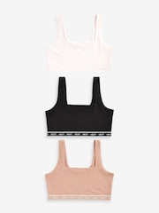 Black/Cream/Praline Nude Cotton Ultimate Comfort Crop Tops 3 Pack - Image 7 of 10