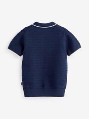 Mornarica - Pletena polo majica Baker by Ted Baker - Slika 6 iz 7