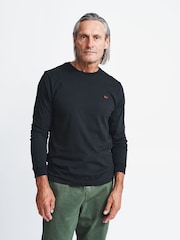 Черный - Aubin Buttermere Cotton Long Sleeve T-Shirt - Image 1 of 4
