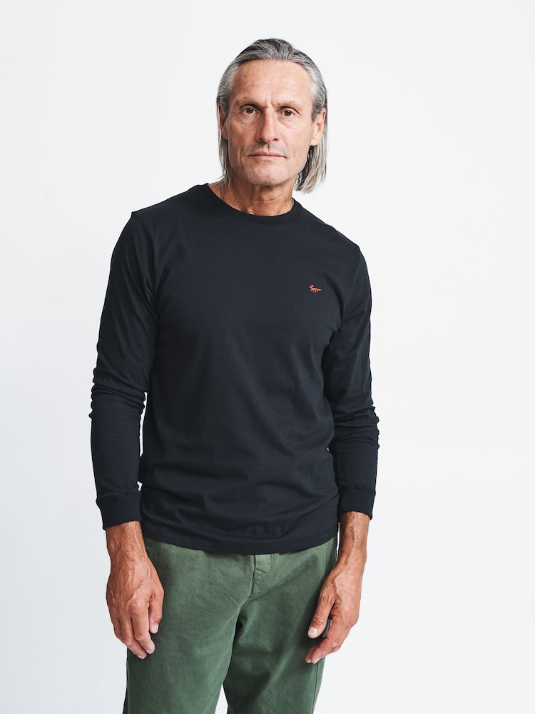 Черный - Aubin Buttermere Cotton Long Sleeve T-Shirt - Image 1 of 4