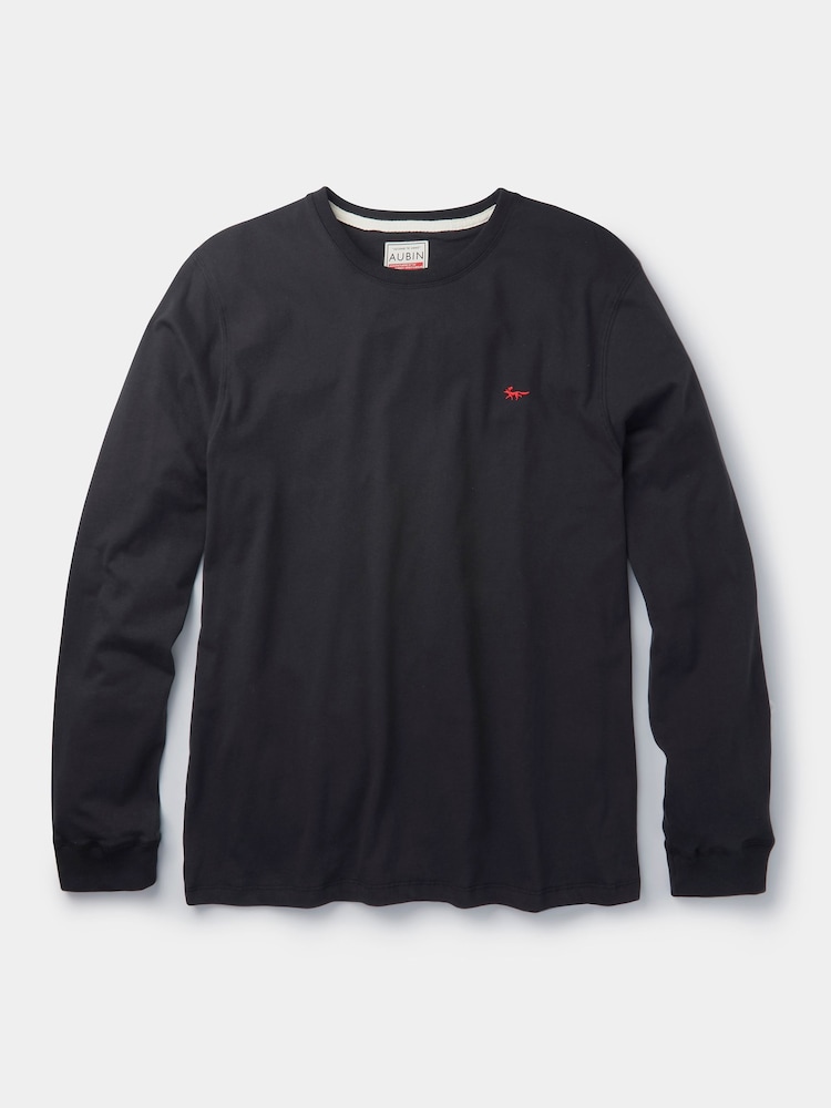 Черный - Aubin Buttermere Cotton Long Sleeve T-Shirt - Image 4 of 4