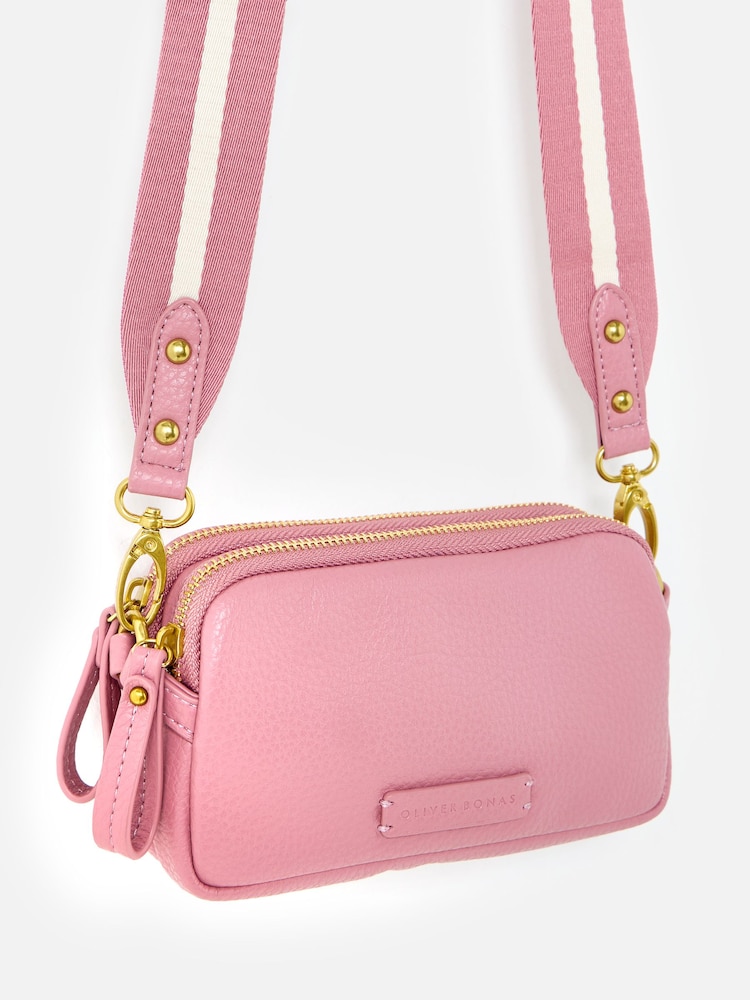 Oliver Bonas Pink Cross-Body Bag - Image 1 of 6 Oliver Bonas Pink Cross-Body Bag - Image 1 of 6