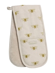 Sophie Allport Natural 100% Linen Bees Double Oven Glove - Image 1 of 1