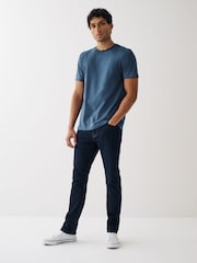 Black/ Slate/ Grey Marl/ White/ Navy/ Blue Regular Fit Essential Cotton T-Shirts 6 Pack - Image 3 of 14