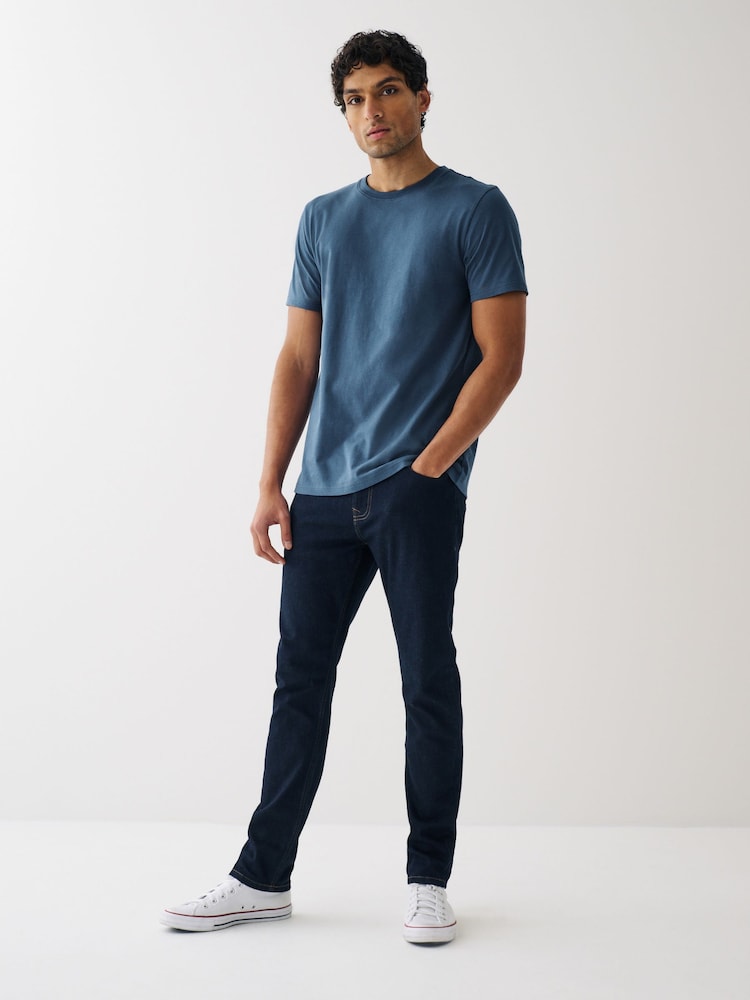 Zwart/leisteen/grijs gemêleerd/wit/marineblauw/blauw 1 - Normale Pasvorm - Essential katoenen T-shirts verpakking van 6 - Image 3 of 14