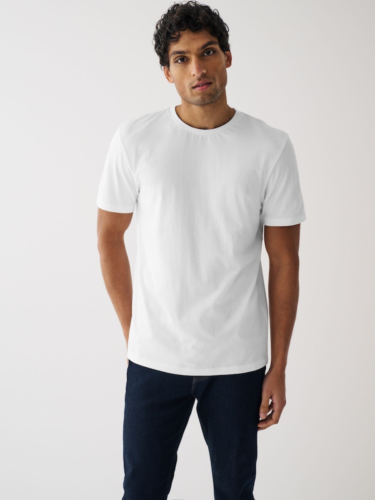 Zwart/leisteen/grijs gemêleerd/wit/marineblauw/blauw 1 - Normale Pasvorm - Essential katoenen T-shirts verpakking van 6 - Image 7 of 14