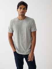 Black/ Slate/ Grey Marl/ White/ Navy/ Blue Regular Fit Essential Cotton T-Shirts 6 Pack - Image 8 of 14