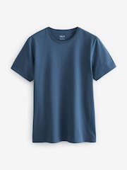 Black/ Slate/ Grey Marl/ White/ Navy/ Blue Regular Fit Essential Cotton T-Shirts 6 Pack - Image 9 of 14