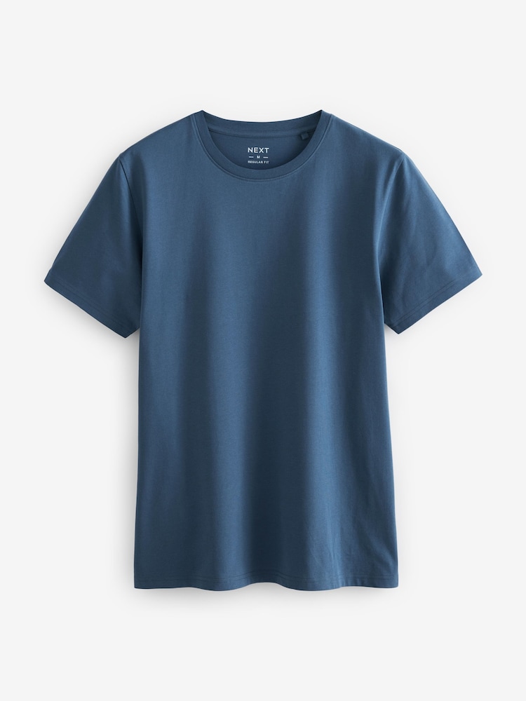 Zwart/leisteen/grijs gemêleerd/wit/marineblauw/blauw 1 - Normale Pasvorm - Essential katoenen T-shirts verpakking van 6 - Image 9 of 14