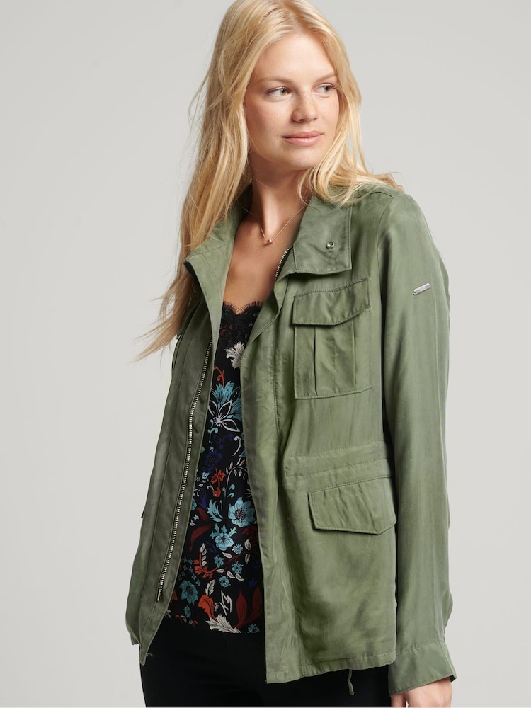 Superdry Green Cupro Womens M65 Jacket - Image 1 of 3